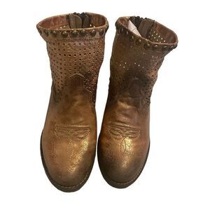 CIRCLE G Women’s‎ Studded Cut Out Ankle Boots Toffee Size 6 SEE DESCRIPTION